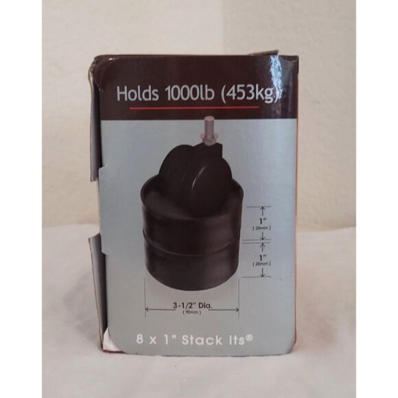 Adjustable Bed/Furniture Risers Set of 8, Black Slipstick cb659 Height Adjuster - Picture 2 of 4